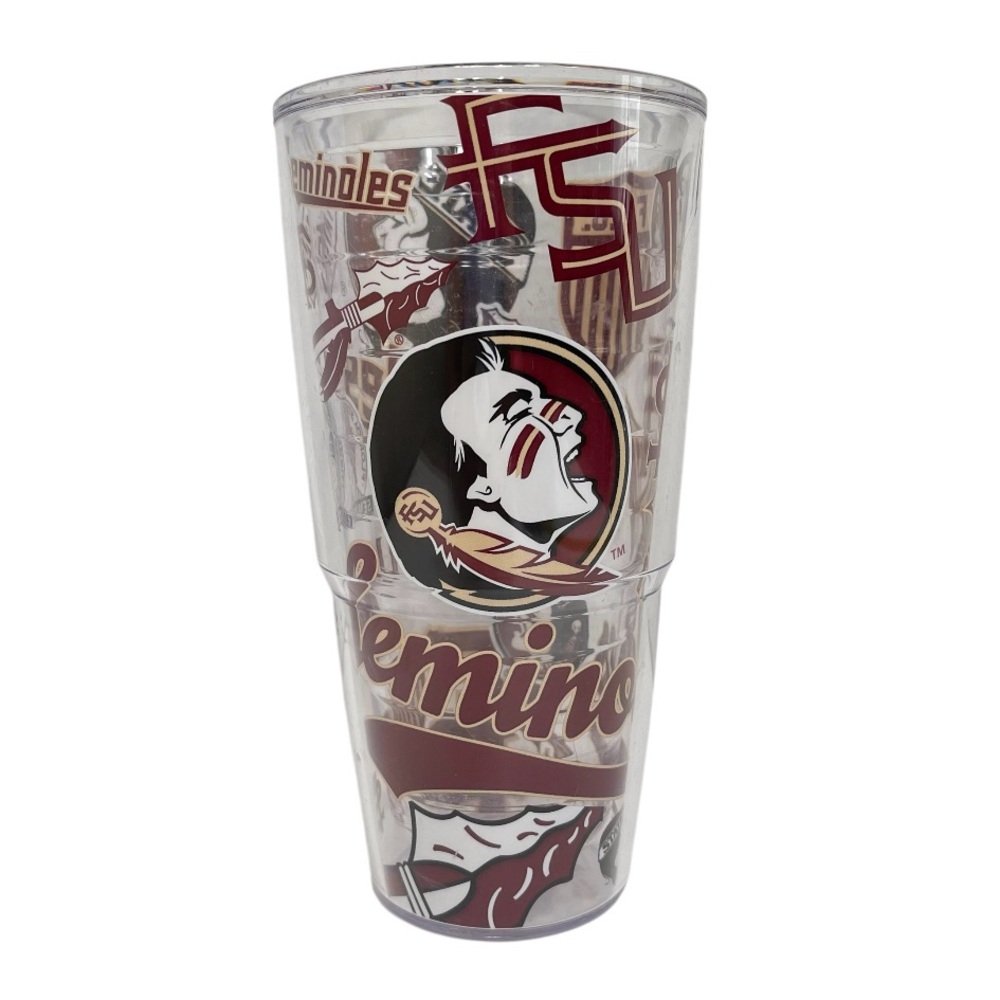 Tervis FSU Seminoles Insulated Tumbler 24 Oz Hot or Cold Beverages No Lid 8“